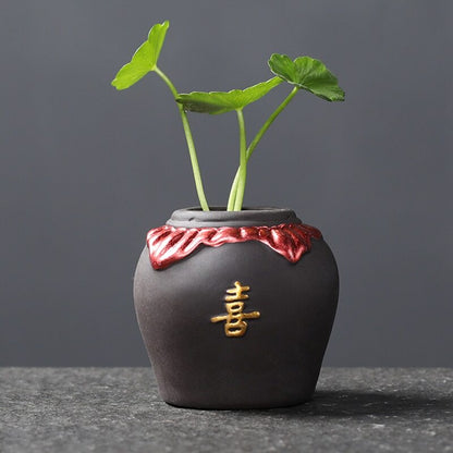 1pc Purple Clay Tea Pet Bonsai Ornaments Hydroponic Plants Tea Set Decoration