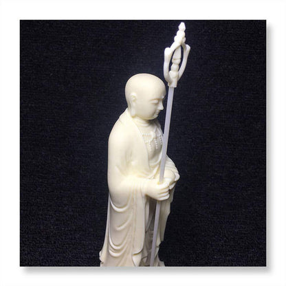 1pc x White Dizang Bodhisattva Statue Lotus Base Buddha Statue Home Decoration