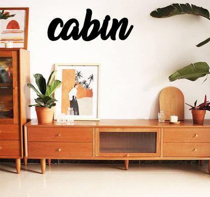 Cabin Word Metal Wall Art | 13" Long X 5" Wide