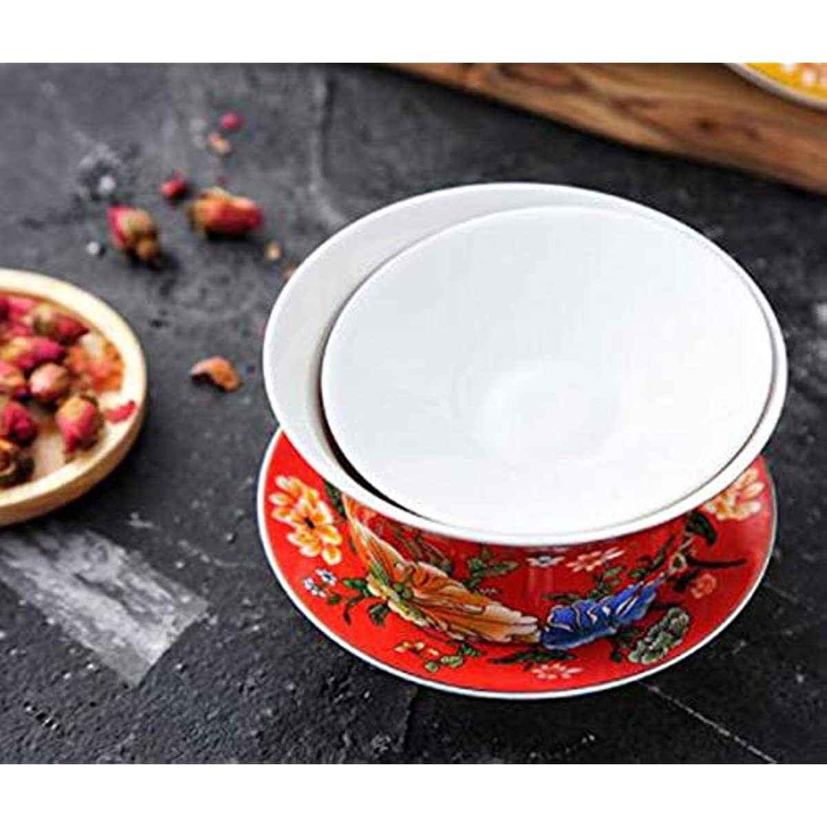 Kung Fu Tea Cup and Saucer with Lid Chinese Traditional Gaiwan Sancai Tea Bowl