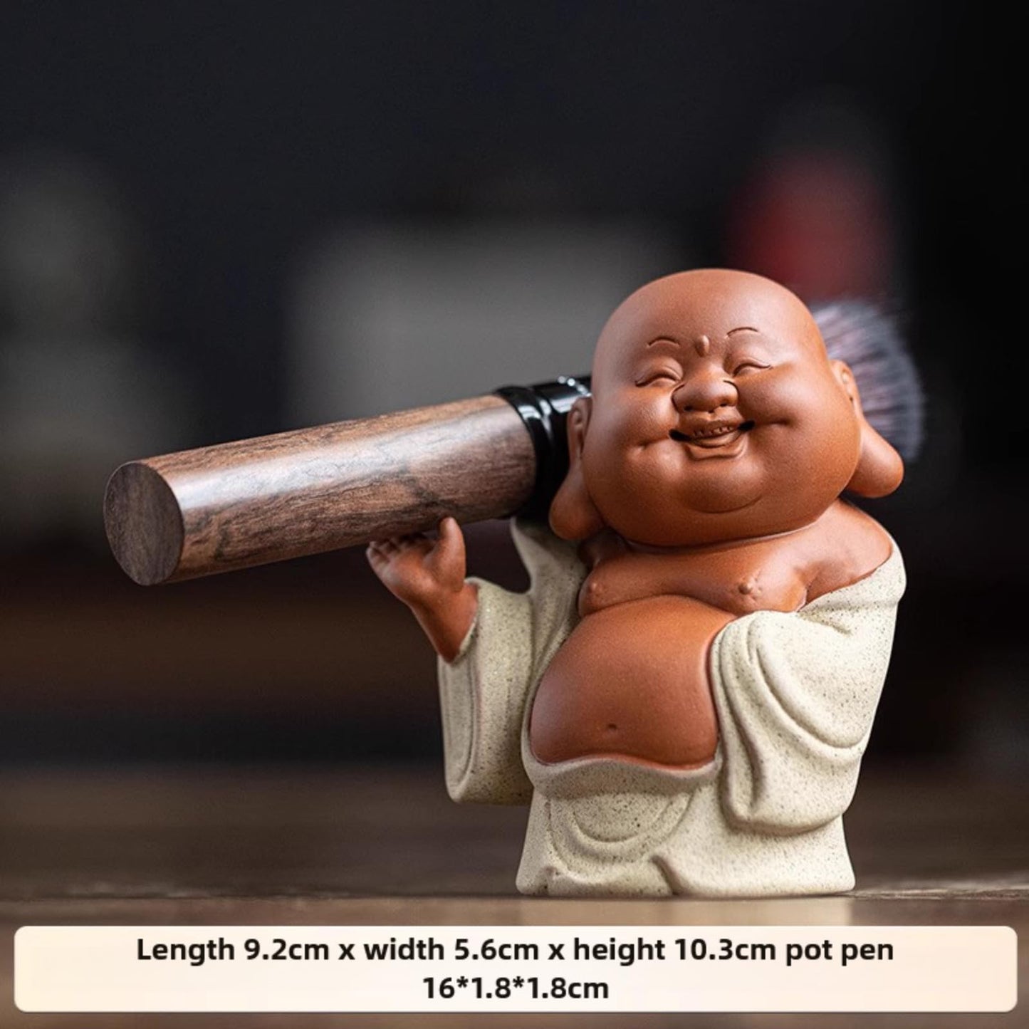 Maitreya Buddha Purple Sands Tea Pet and Pen 10.3cm Tea Play Kung Fu Tea Set