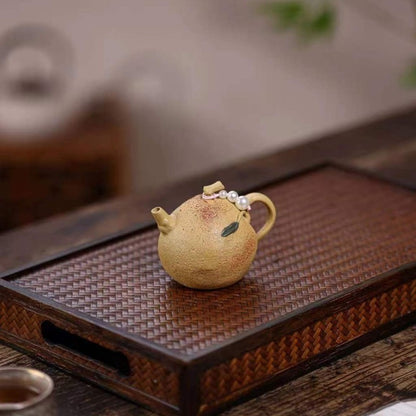 True Yixing Zisha Duan Clay Tea Pot Handmade Kungfu Pot Bionic Orange Master Pot