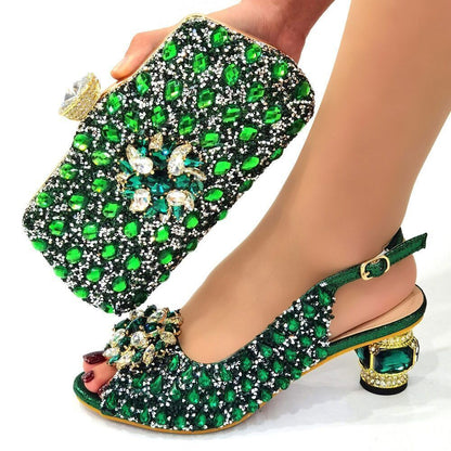 Ladies Leather Shoe and Bag Set Shoe with Matching Bag Set Shoes Bag Set Party