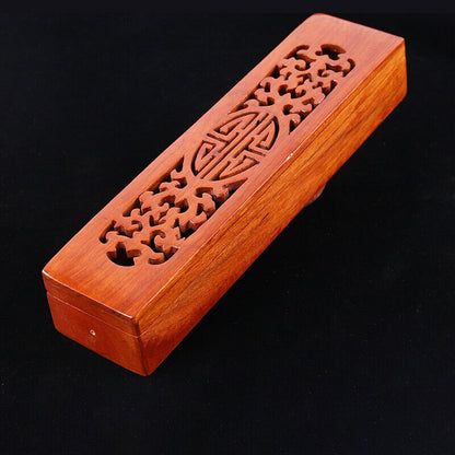Wooden Stick Incense Burner Hollowed Box Holder Case for Yoga Spa Tea Ceremony