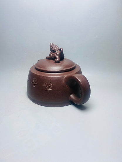 l-0Chinese Yixing Zisha Clay Handmade Exquisite Teapot （麒麟 底款：顾景舟）