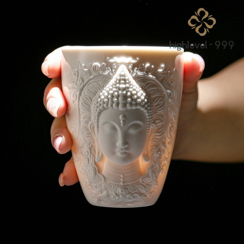Porcelain Buddha Tea Water Cup Coffee Drinking Buddhism Zen Home Decor
