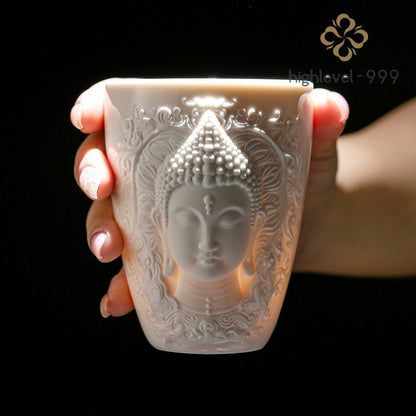 Porcelain Buddha Tea Water Cup Coffee Drinking Buddhism Zen Home Decor