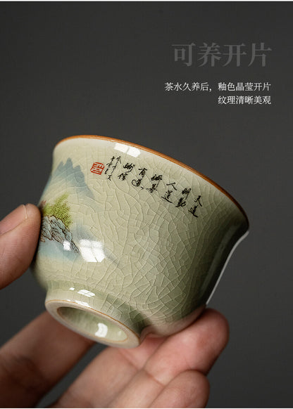 Jingdezhen Old Pottery Single Cup Handmade Master Tea Tasting Cup Kung Fu Cup