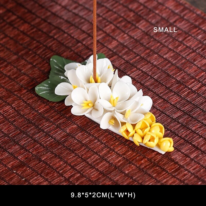 Zen Ceramic Hand-kneaded Floral Incense Stick Tea Ceremony Ornaments Home