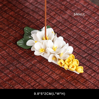 Zen Ceramic Hand-kneaded Floral Incense Stick Tea Ceremony Ornaments Home