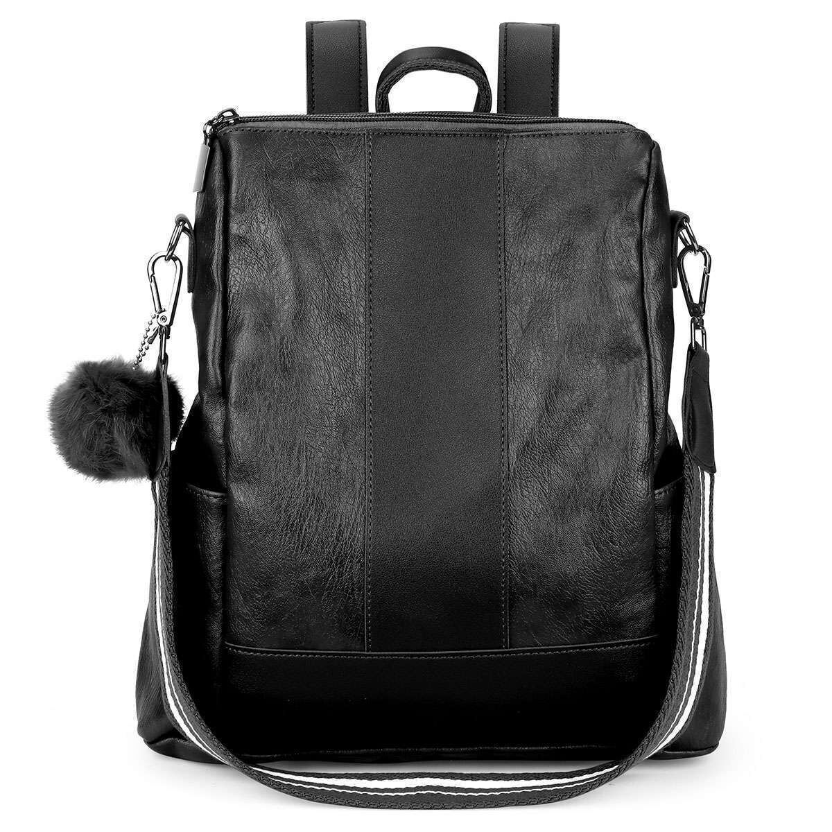 Women Retro Anti-theft Backpack PU Leather Shoulder Handbag Fashion Travel Bag