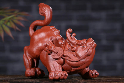 China Yixing handmade purple sand red envelope clay Wang Yue Pi Xiu tea pet Kung Fu tea pet-