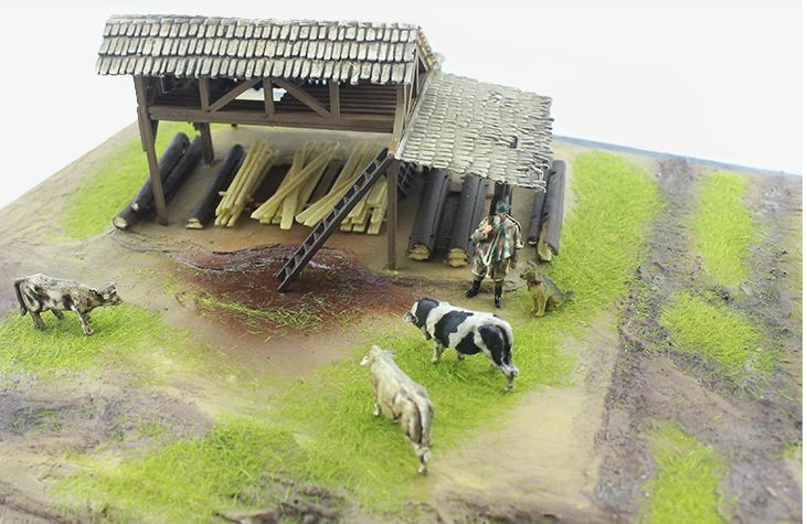 PMA WWII scenes the battle of malinowo Village platform 4 1/72 resin MODEL TANK