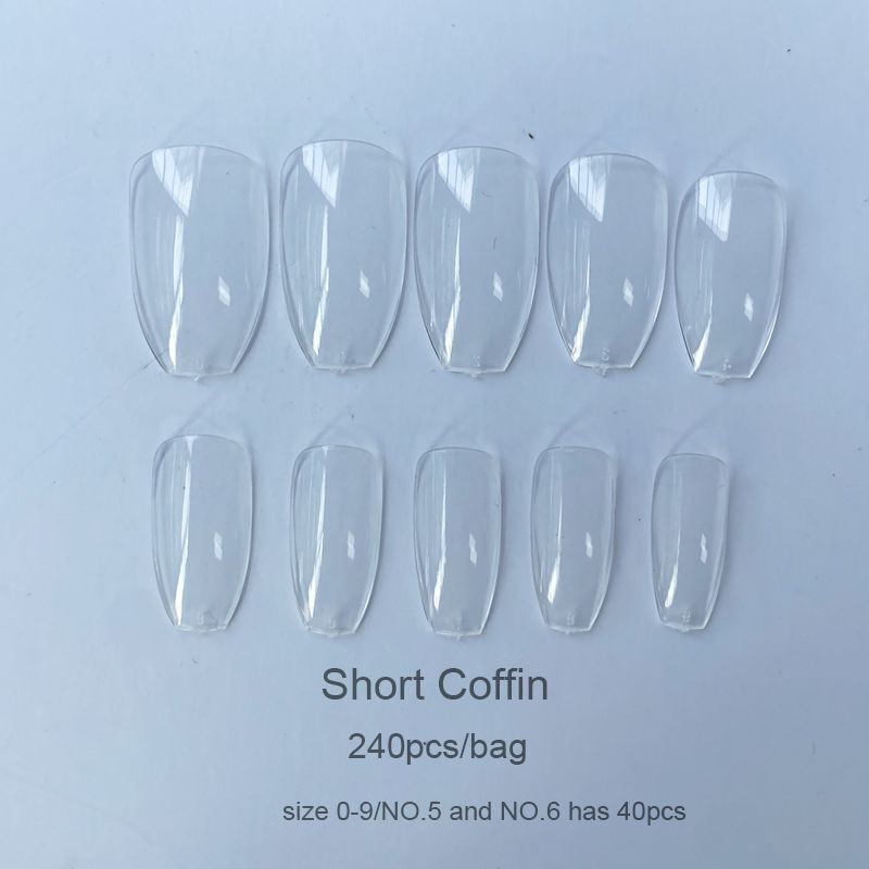 False Nail Tips 240Pcs XXL Square Full Covers Luxury Gel Press On Manicure Tools