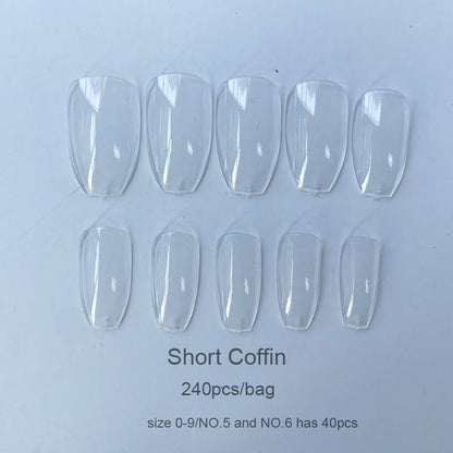 False Nail Tips 240Pcs XXL Square Full Covers Luxury Gel Press On Manicure Tools