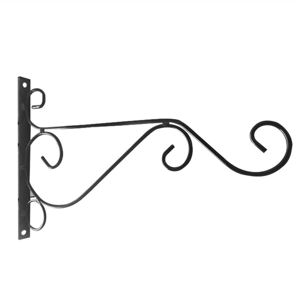 Wall Mounted Bracket Metal Flower Basket Bird Pattern Holder Hanger Rustic Hooks