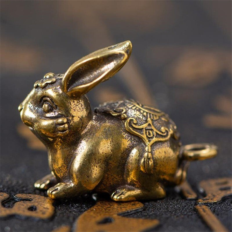 NewSolid Brass Figurine Vintage Animal Tea Pet Ornament Keychain Miniature