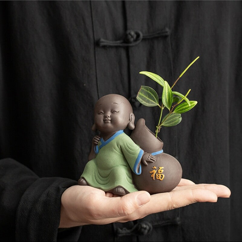 Tea Pet Yixing Zisha Purple Clay Mascot Mini Vase Happiness Wealth Longevity New