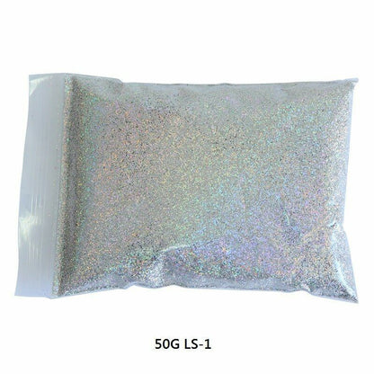 50G/Bag Holographic Glitter Nail Art Decoration Powder Pigment Laser Dust Sequin