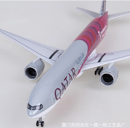 47CM 1:157 QATAR BOEING 777-300ER Airplane Landing Gears Resin Aircraft Model