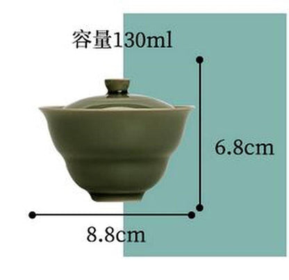 130ml Retro Ceramics Gaiwan Handmade Tea Bowl Cup Tureen Kung Fu Tea Set Tea
