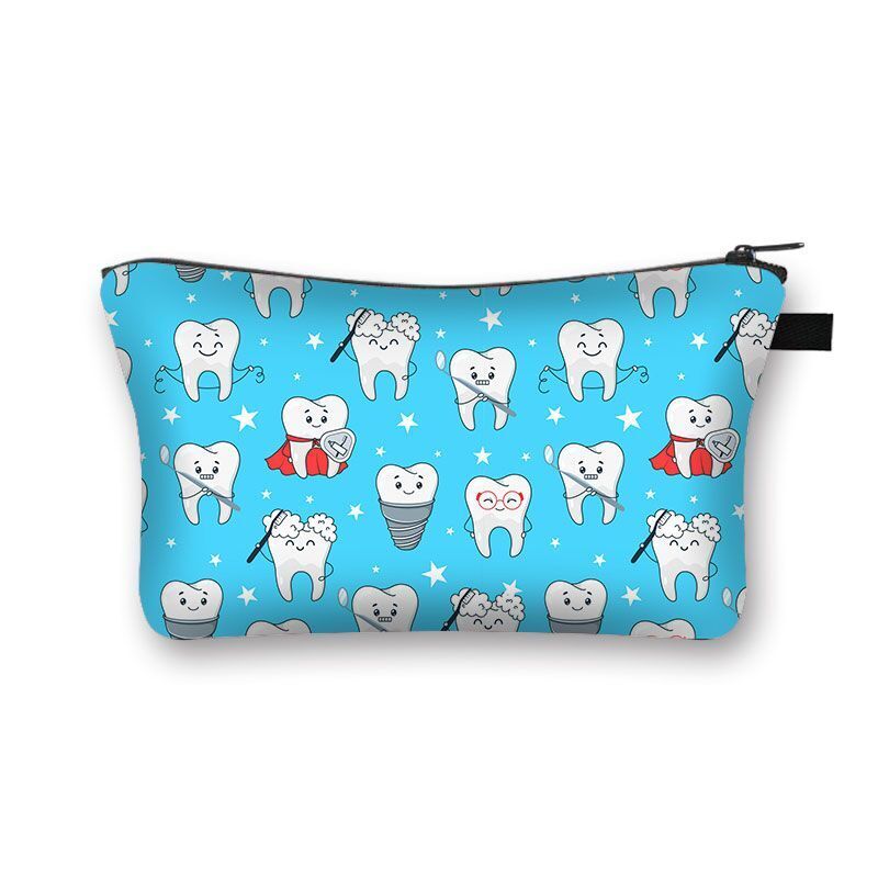 Cartoon Print Cosmetic Case Makeup Bag Organizer Travel Storage Purse 15*13*21CM