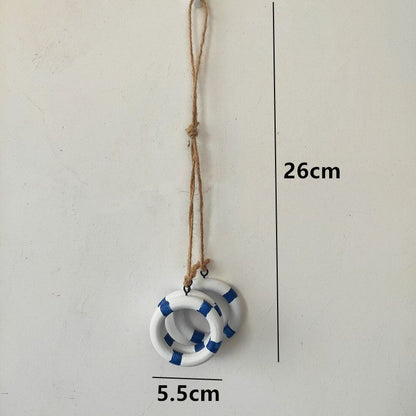 Hanging Decor Wooden Mediterranean Starfish Scallop Fish Pendants Home Ornaments