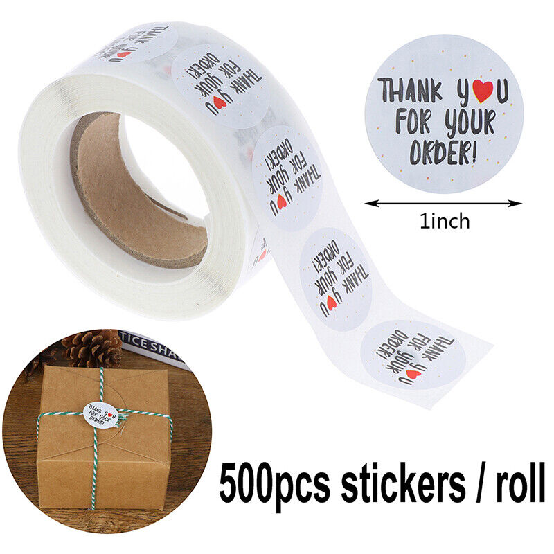 500pcs/roll round thank you for your order sealing stickers gifts bag labelR-ca