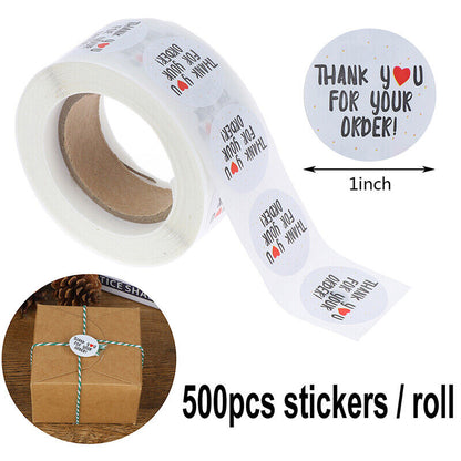 500pcs/roll round thank you for your order sealing stickers gifts bag labelR-ca