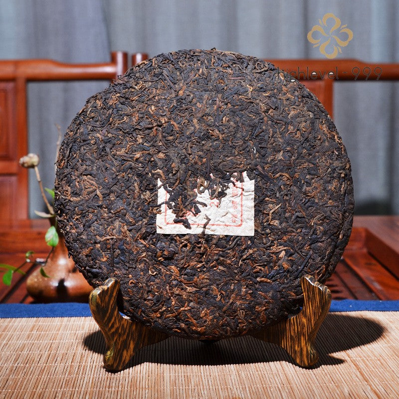 357g Ripe Pu'er Tea Cake 2003 Gongting Menghai Qizi Yunnan Mountain Grown Tea