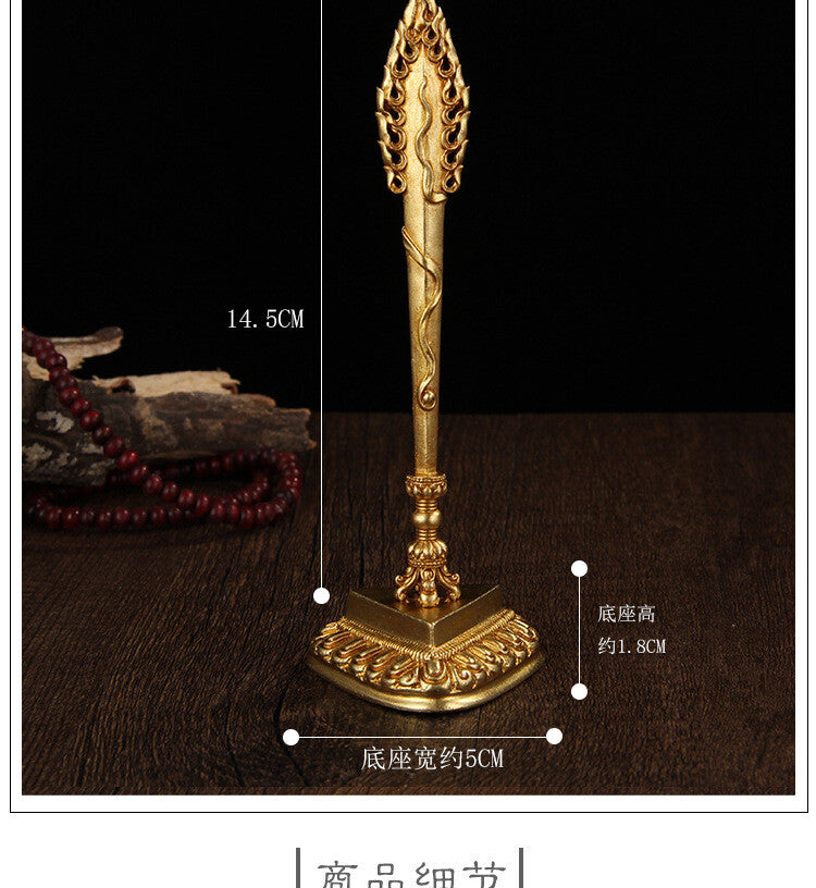 5.7" Tibetan Copper Manjushri Sword Nepal Buddhist Vajra Sacrifice Talisman