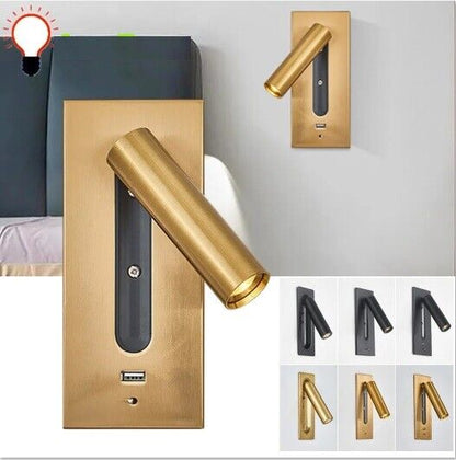 Wall Lamp Aluminum USB Charging Interior Decoration Bedroom Bedside Study Lights