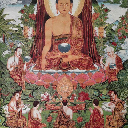 90cm New Handmade Embroidery Shakya Muni Statue Thangka Painting Ornament