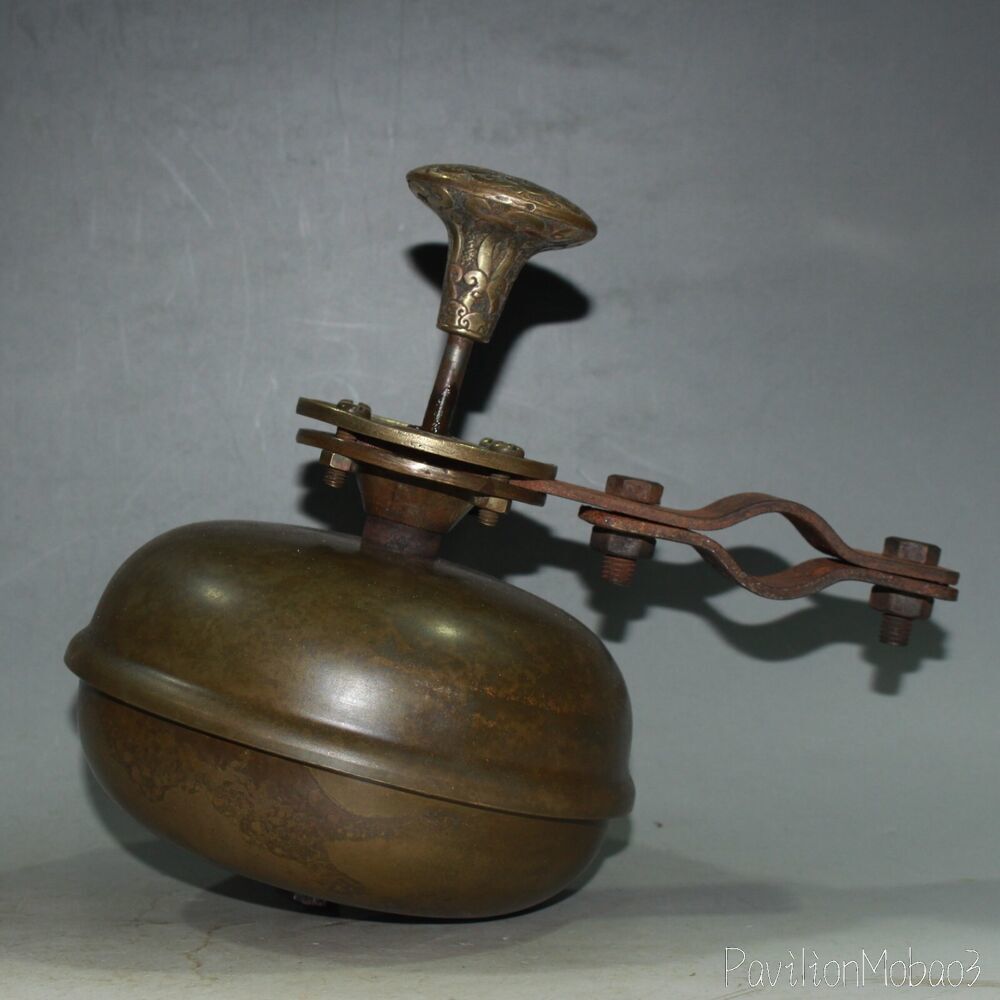 Antique Collection: Pure Copper Yellow Box Car Foot Bell Decoration