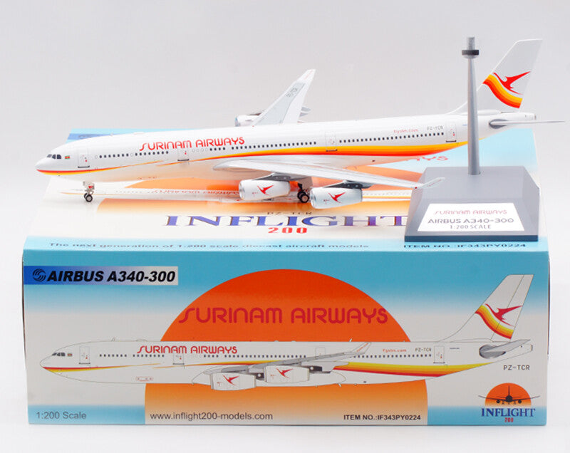 1:200 32CM InFlight SURINAM AIRWAYS AIRBUS A340-300 Airplane Diecast Plane Model