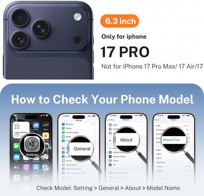 For Iphone 17 Pro Case: with 360° Spin Magnetic Stand, Camera Control Button, Fi