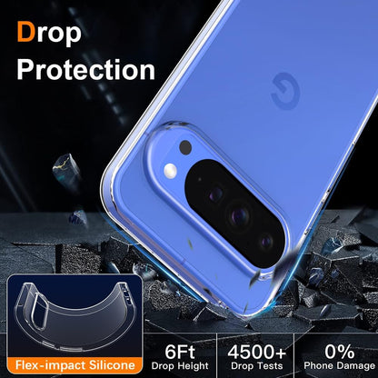 Silicone Clear for Google Pixel 10/10 Pro Case. Soft Slim-Fit Transparent TPU Si