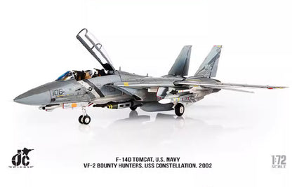 JC Wings 1:72 F-14D TOMCAT,US NAVYVF-2 BOUNTY HUNTERS 2002 Fighter Diecast Model