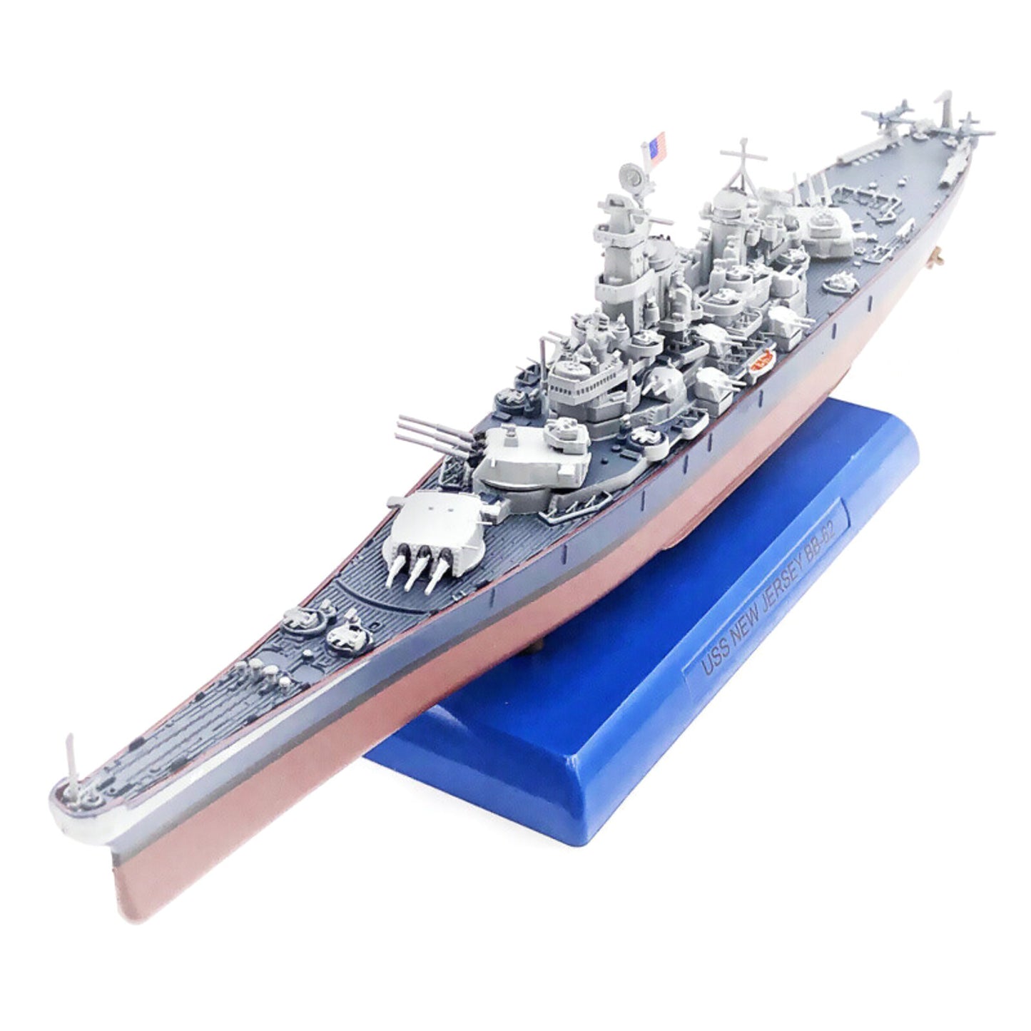 Alloy 1/1000 Scale WWII USS New Jersey BB-62 Battleship Model Collection w/Stand
