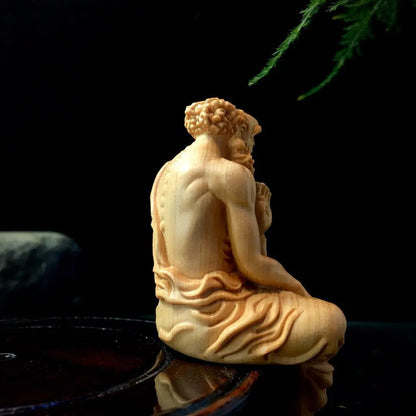 Solid Wood Bodhidharma, Patriarch Sculpture Statue, Buddhist Figure Ornaments