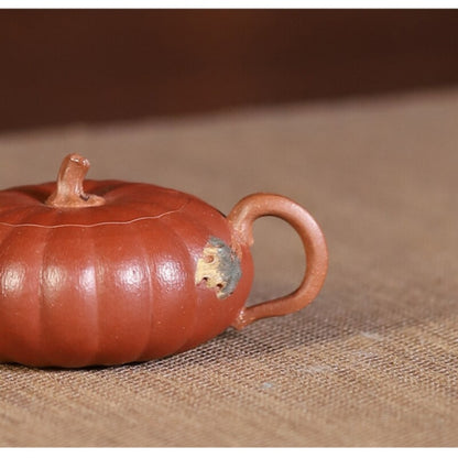 Full Handmade Small TeaPot Pumpkin Design True Yixing Zisha Clay Master Pot 90ml
