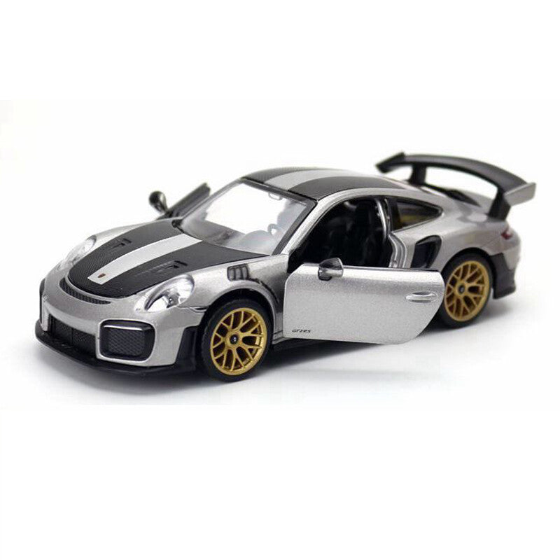 1/32 Porsche 911 GT2 RS Model Toy Car Metal Diecast Toy Vehicle Pull Back Gray