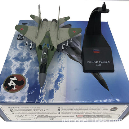 1/100 Diecast Russian MIG-29 Aircraft Model Military Airplane Plane Display Gift