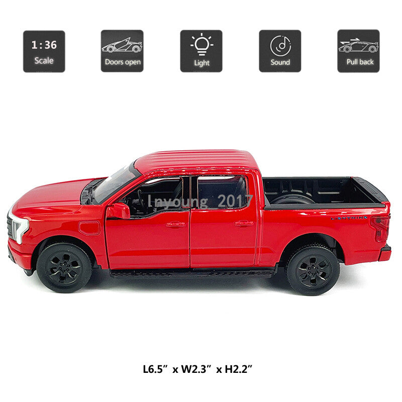 1/36 Ford F-150 Lightning Model Car Diecast Toy Cars Boys Toys Kids Gifts Red