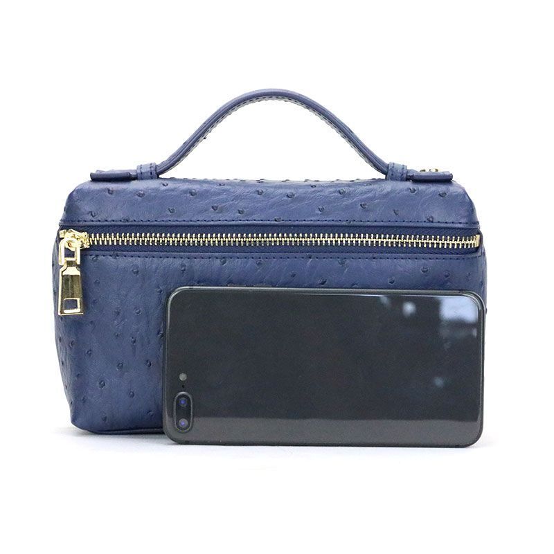 Handbag Ostrich Leather Portable Bag Small Square Clutch Bags Purse 19*12*6 CM