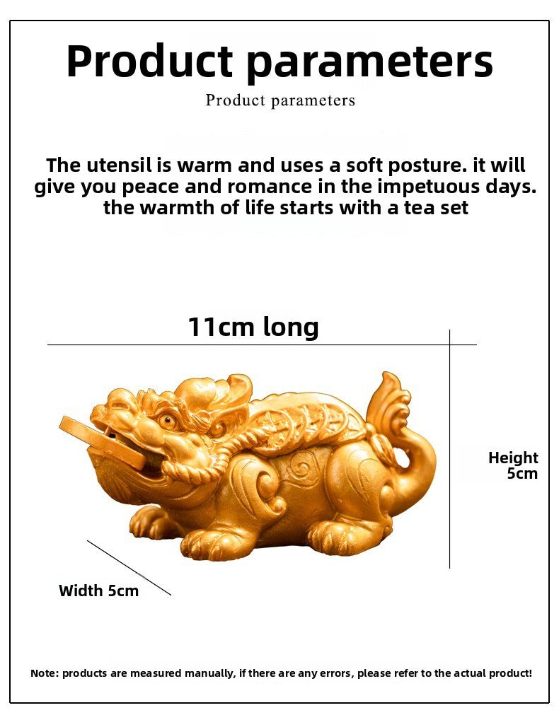 Purple Clay Retro Pixiu Color Changing Tea Pet Kung Fu Tea Set Accessories