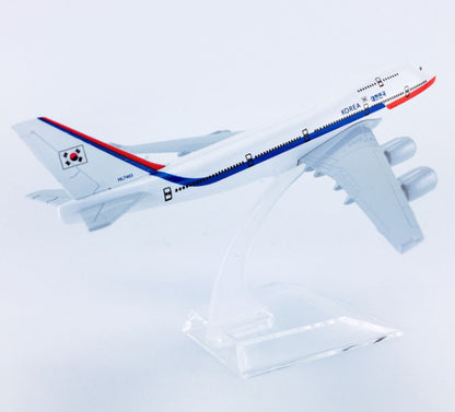 16CM Korea Boeing 747-400 Passenger Airplane Diecast Aeroplane Aircraft Model