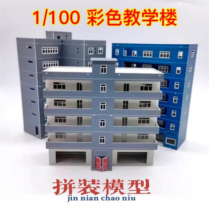 1/100 144 150 Scale School Teaching Building High-Rise Building Model Scene Toy