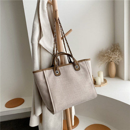 Shoulder Bag Casual Chain Messenger Bags Canvas Leisure Handbags 42*27*16 CM 1PC