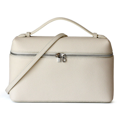 Medium Real Leather Tote Box Clutch Bag Shoulder Bag Crossbody Purse Fashion